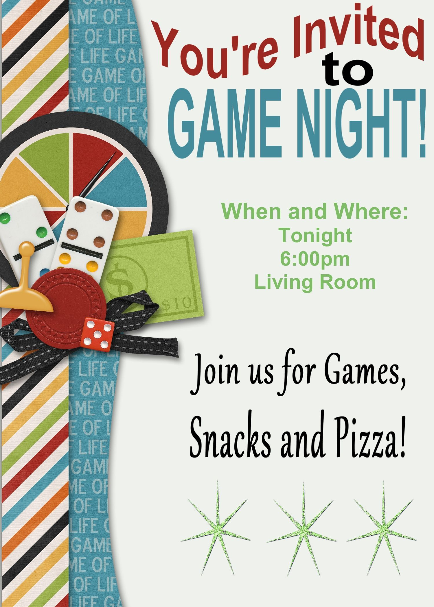 Game Night Printable Invitation And Game Review Inspiring Ideas with proportions 1500 X 2100
