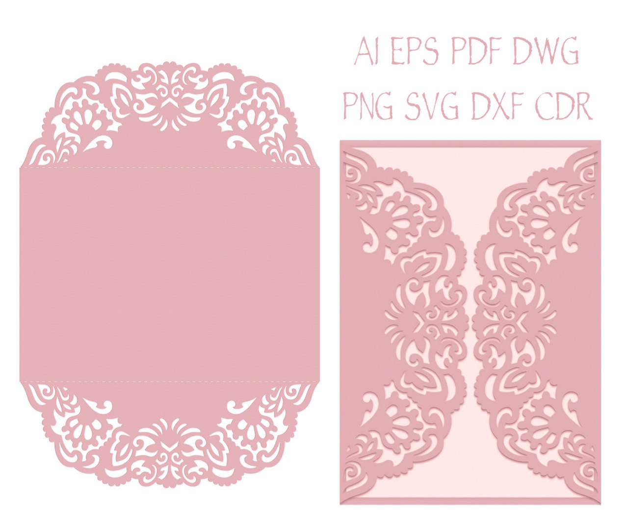 Gate Fold Wedding Invitation Laser Cut Card Template Quinceanera with dimensions 1280 X 1061