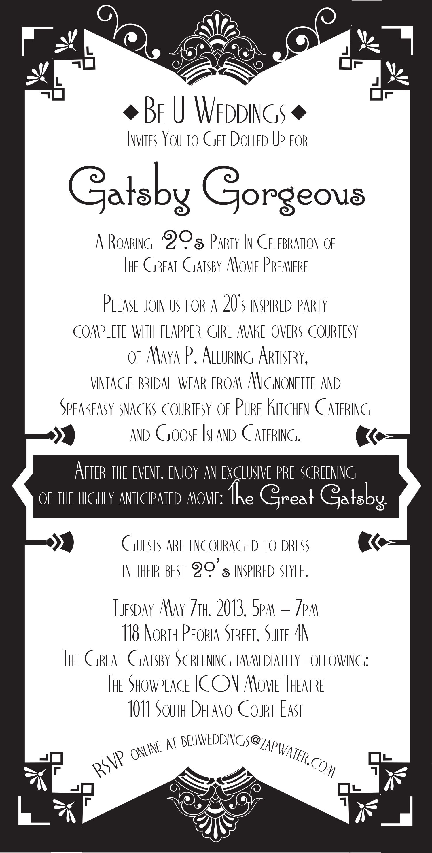 Gats Themed Party Invitation Party Invitation Wording throughout measurements 1500 X 2959
