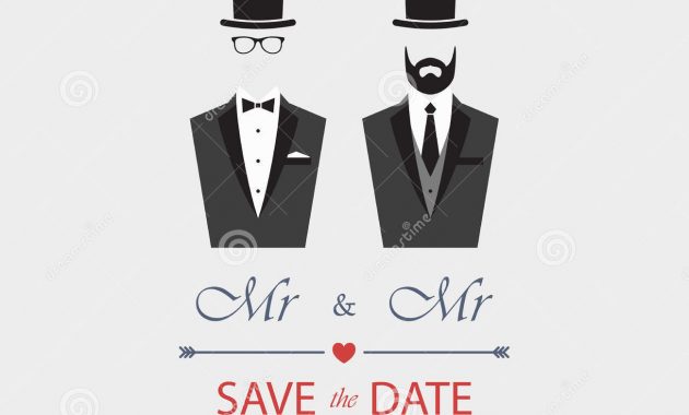 Gay Wedding Invitation Stock Vector Illustration Of Married 55602616 pertaining to dimensions 1300 X 1390