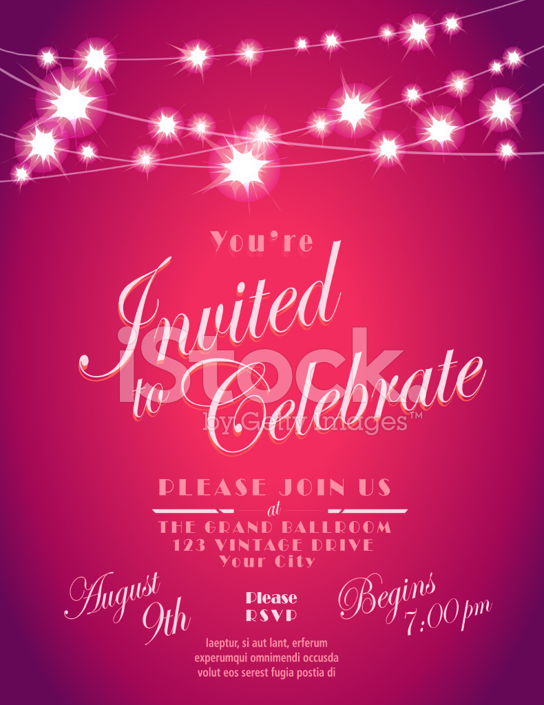 Generic Lights Invitation Design Template With String Lights Stock throughout sizing 790 X 1024