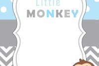 Get Free Cute Monkey Ba Shower Invitations Templates Beeshower with regard to measurements 1500 X 2100