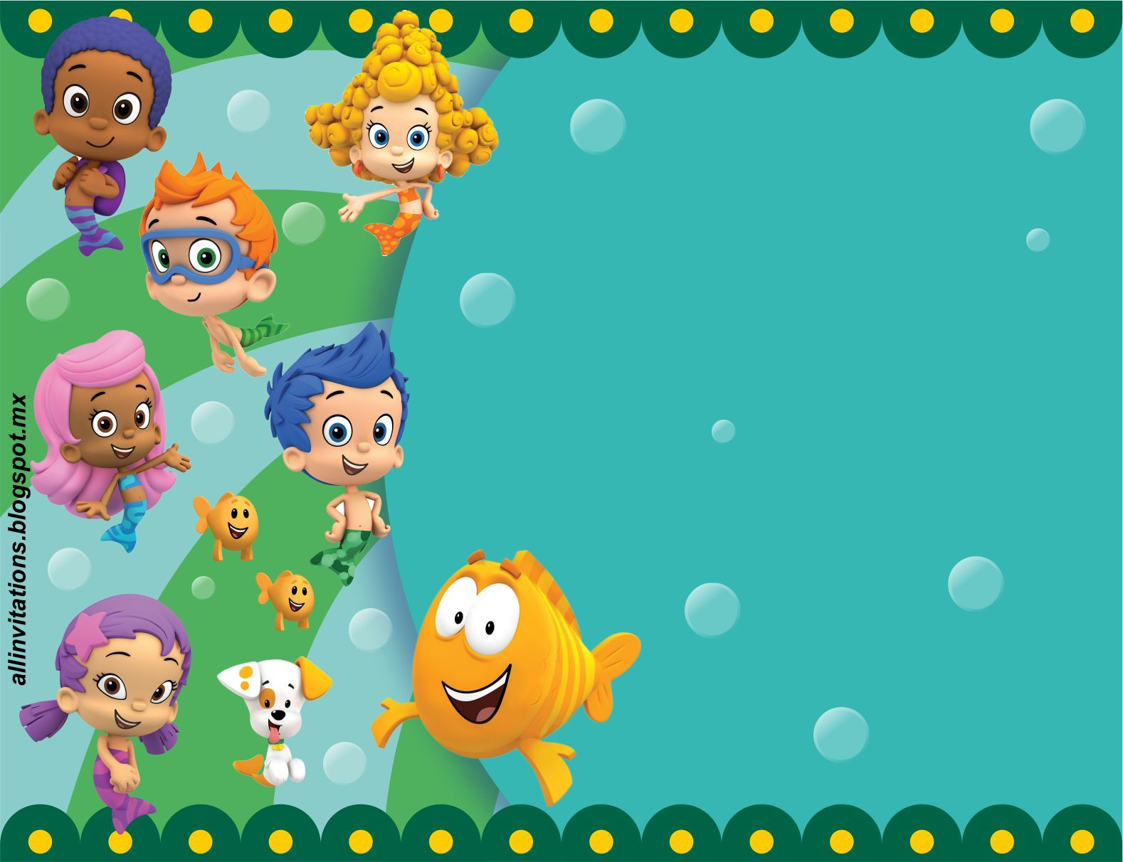 Get Free Printable Bubble Guppies Ba Shower Invitation Ideas throughout sizing 1578 X 1212