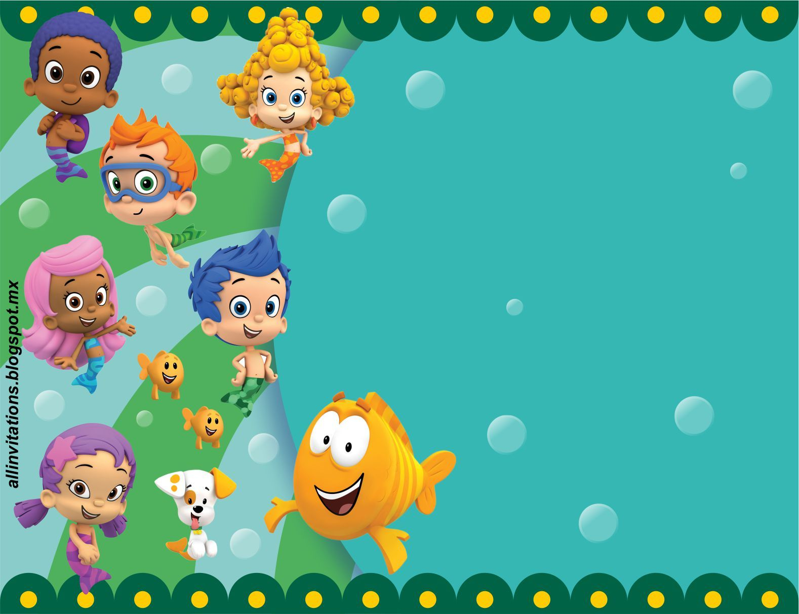 Get Free Printable Bubble Guppies Ba Shower Invitation Ideas with dimensions 1578 X 1212