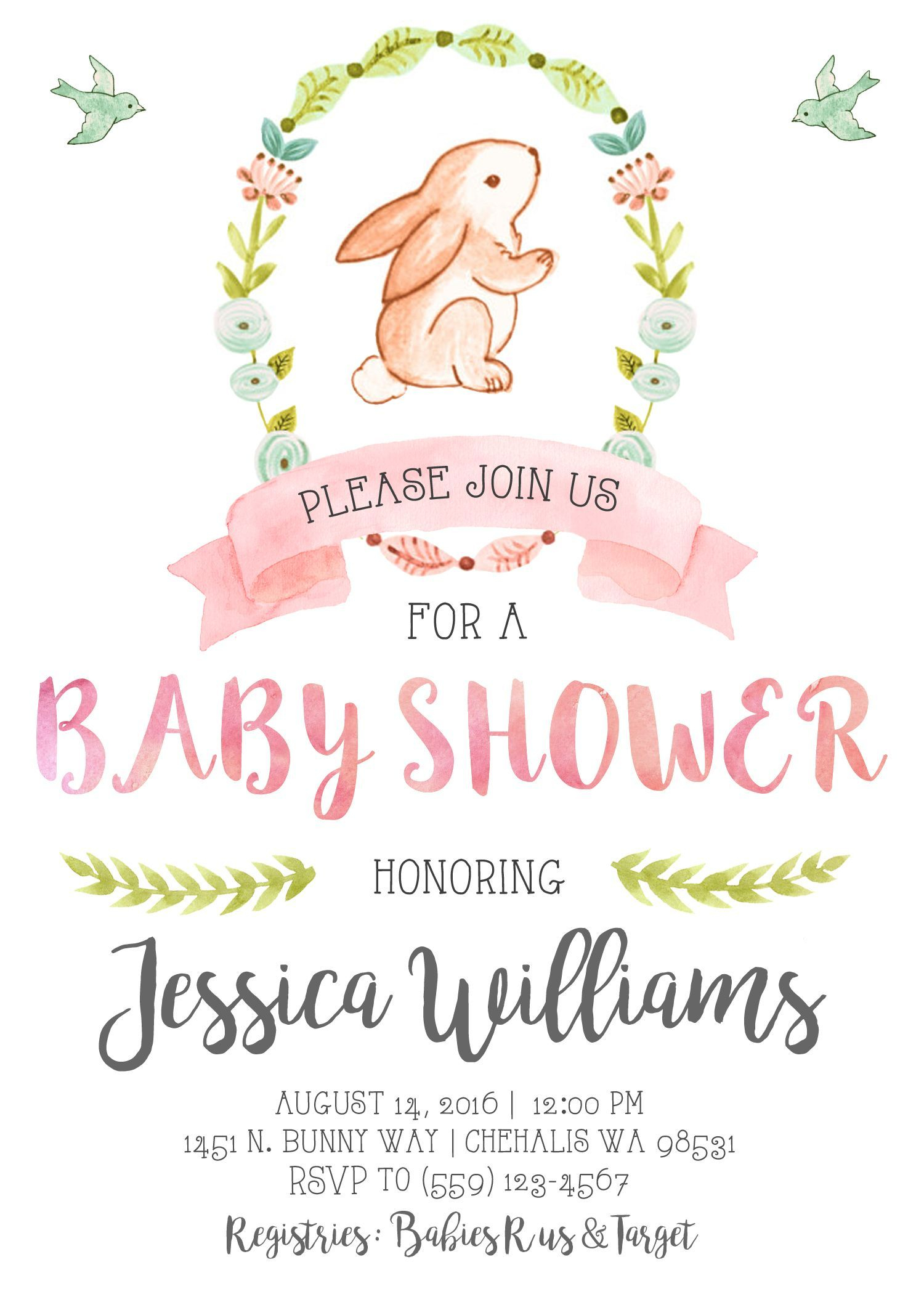 Get Free Printable Bunny Ba Shower Invitation Template Free Ba with regard to proportions 1500 X 2100