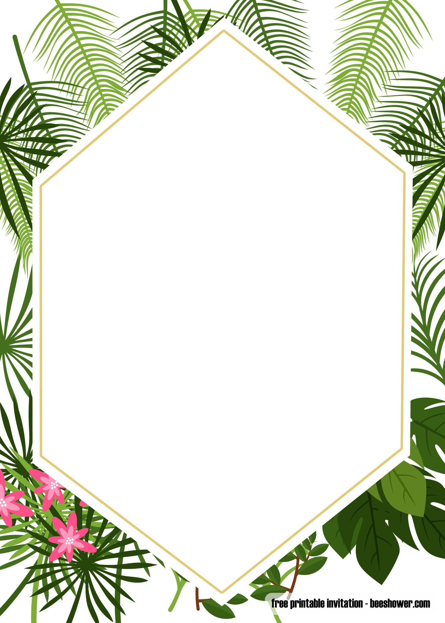 Get Free Printable Tropical Ba Shower Invitation Template intended for dimensions 1500 X 2100