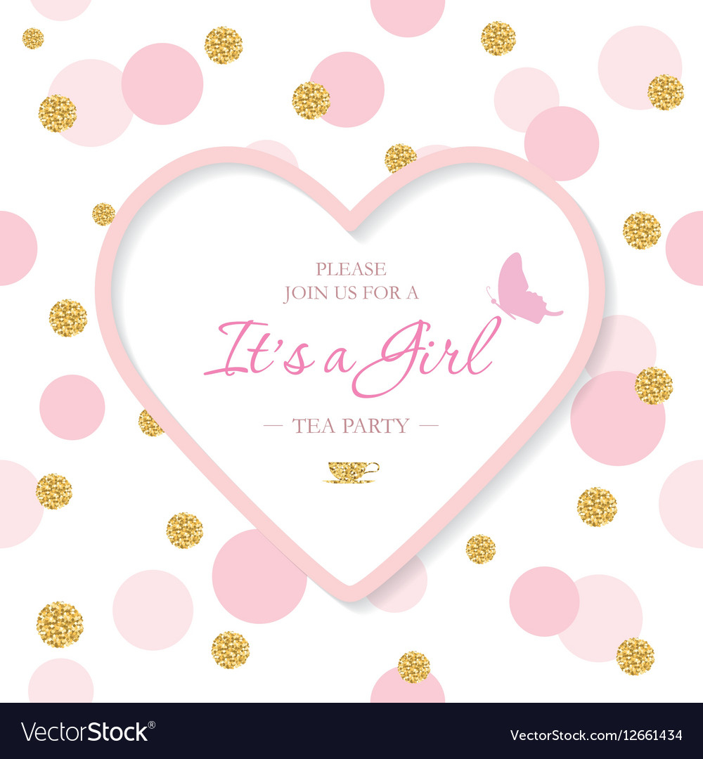 Girl Ba Shower Invitation Template Included Vector Image regarding sizing 1000 X 1080