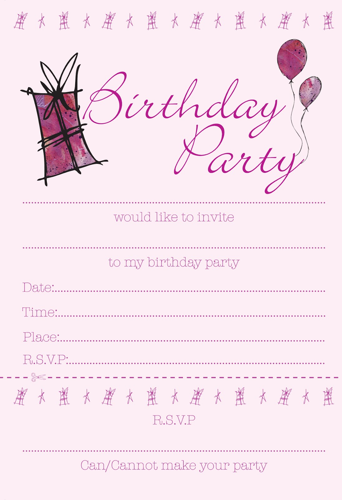 Girls Birthday Party Invite Template Sansurabionetassociats with regard to proportions 1096 X 1600