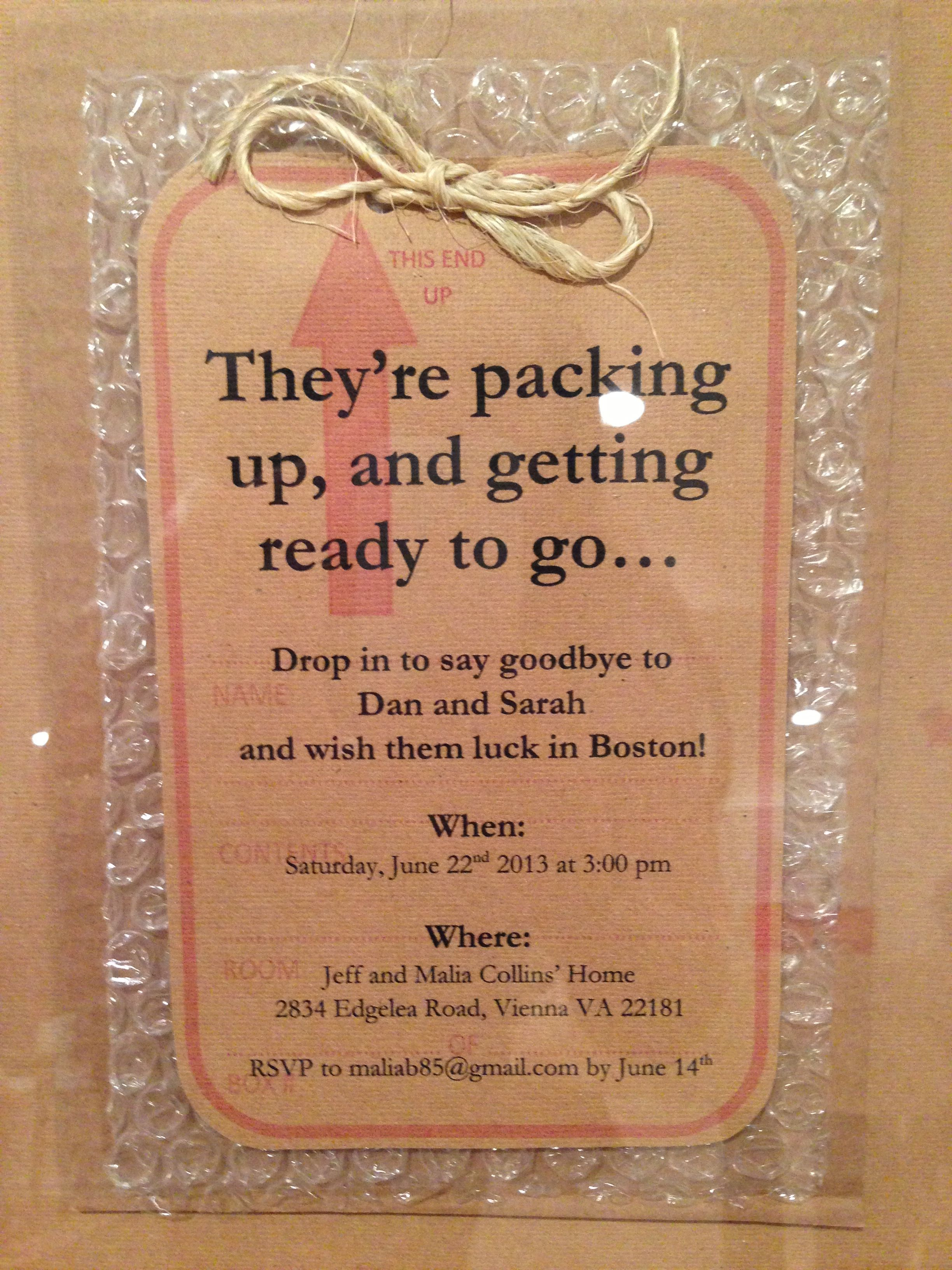 Going Away Party Invitation On Bubble Wrap Books Worth Reading for dimensions 2448 X 3264