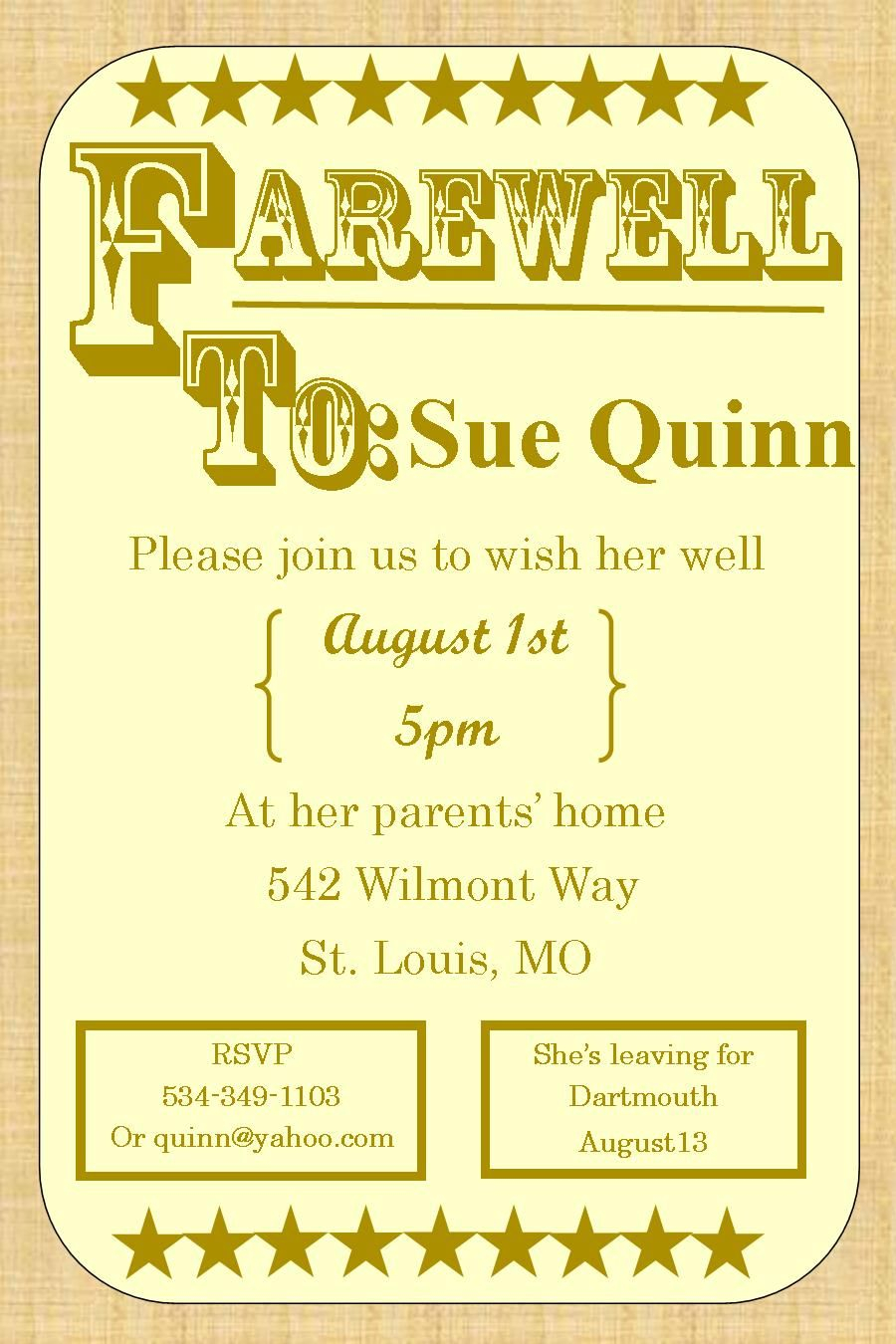 Going Away Party Invitations Farewell Burlap Farewell Going Away within measurements 900 X 1350