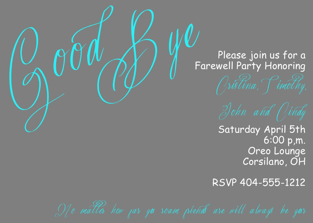 Going Away Party Invitations New Selections Summer 2019 throughout dimensions 1050 X 750
