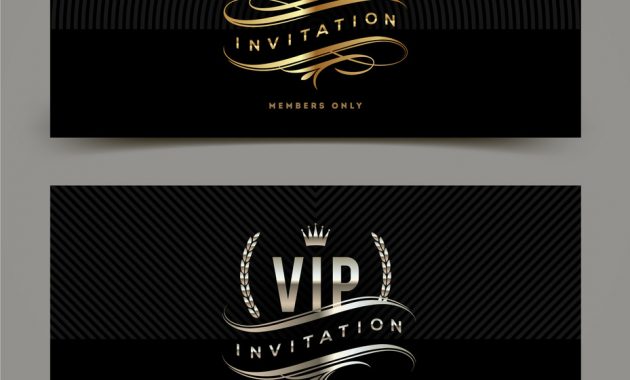 Golden And Platinum Vip Invitation Template Vector Image regarding measurements 929 X 1080