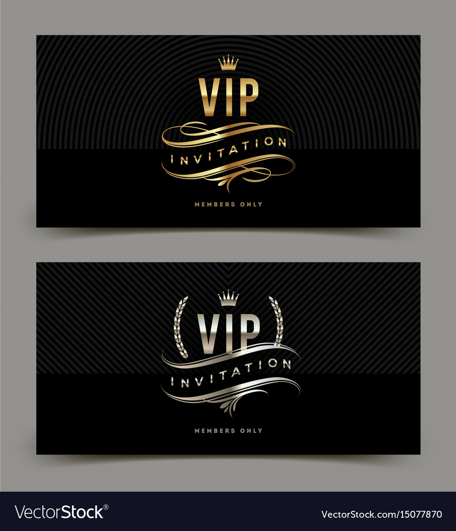 Golden And Platinum Vip Invitation Template Vector Image regarding measurements 929 X 1080