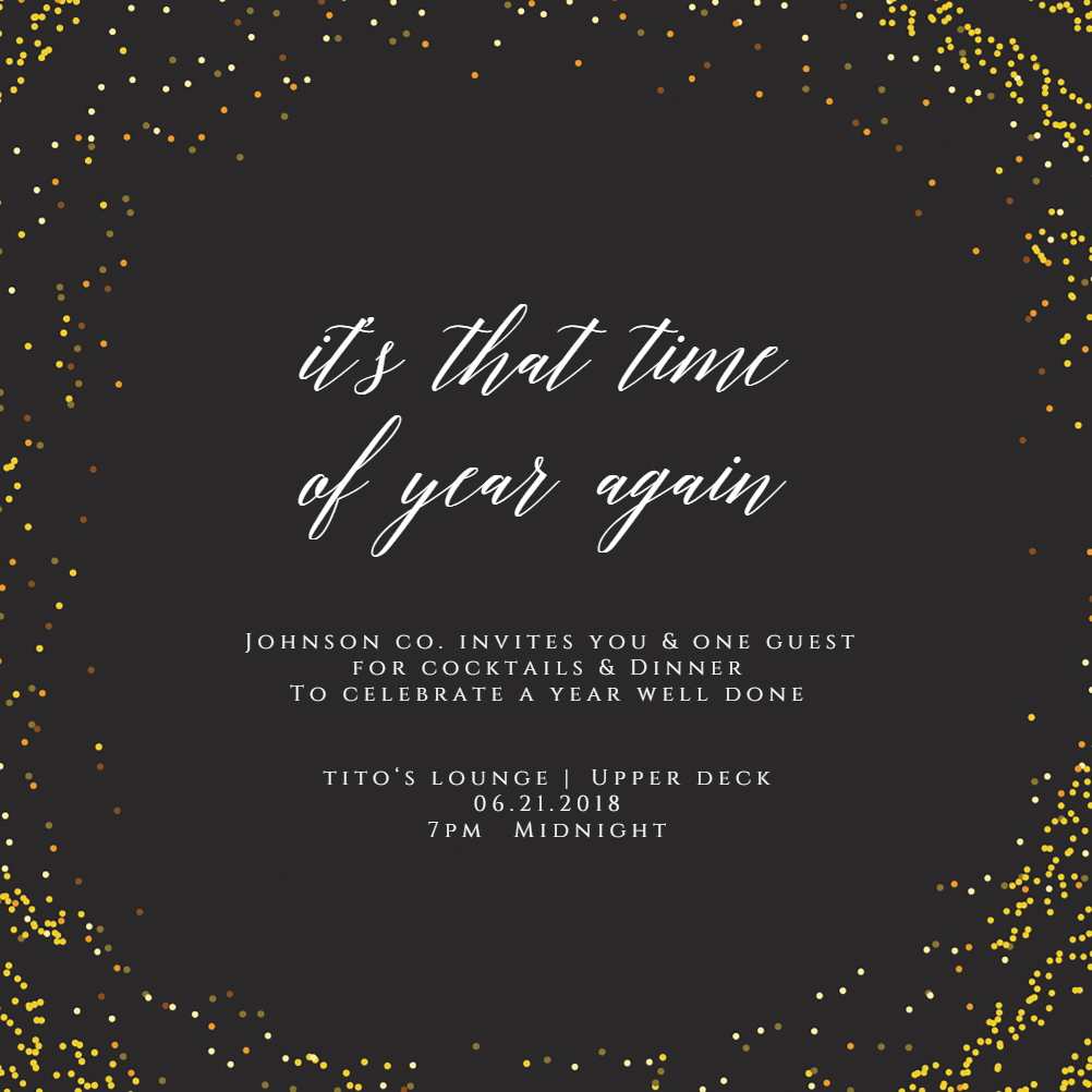 Golden Event Cocktail Party Invitation Template Free Cocktail with regard to sizing 1002 X 1002