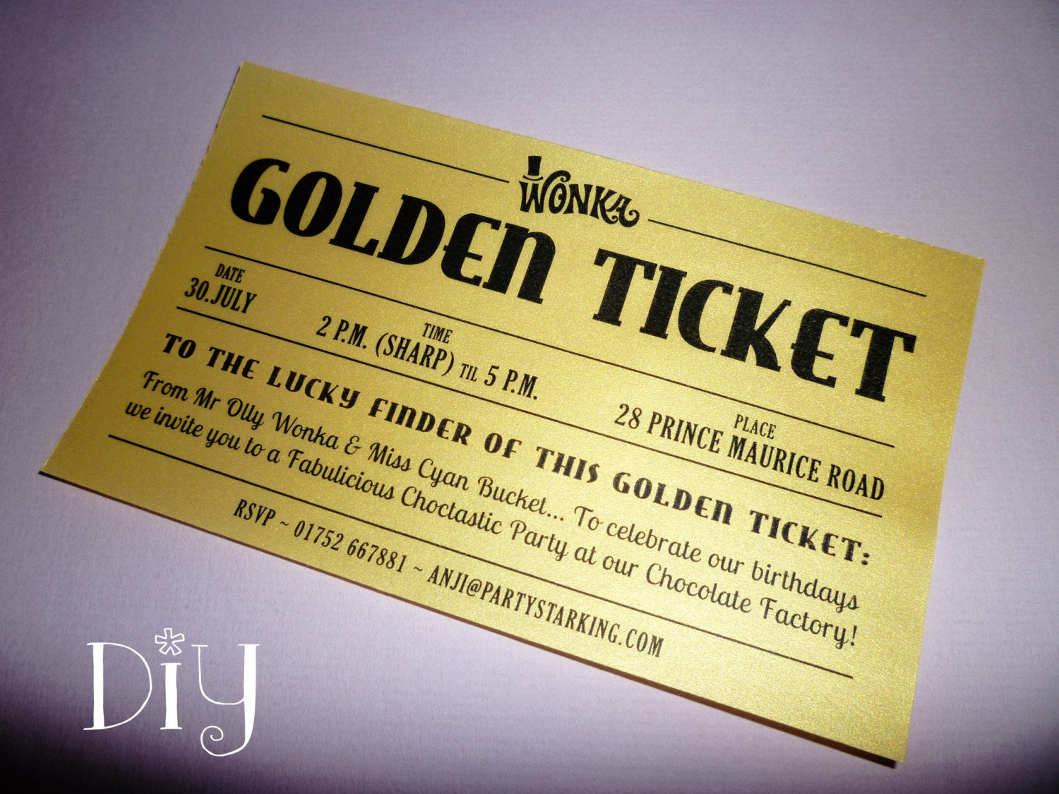 Golden Ticket Invitations Printable Willy Wonka Invitations Etsy in sizing 1500 X 1125