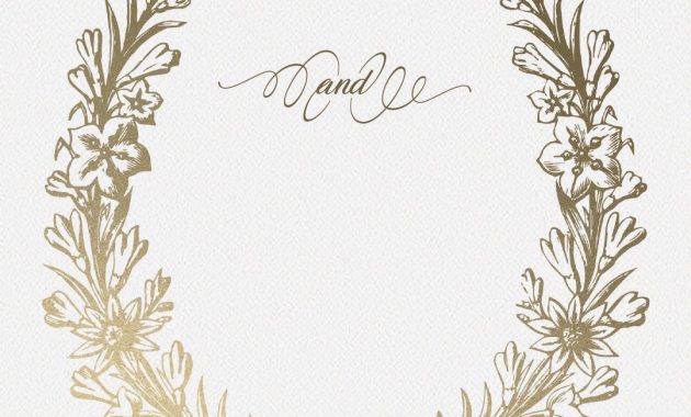 Golden Wreath Wedding Invitation Template Free Greetings in sizing 1080 X 1560