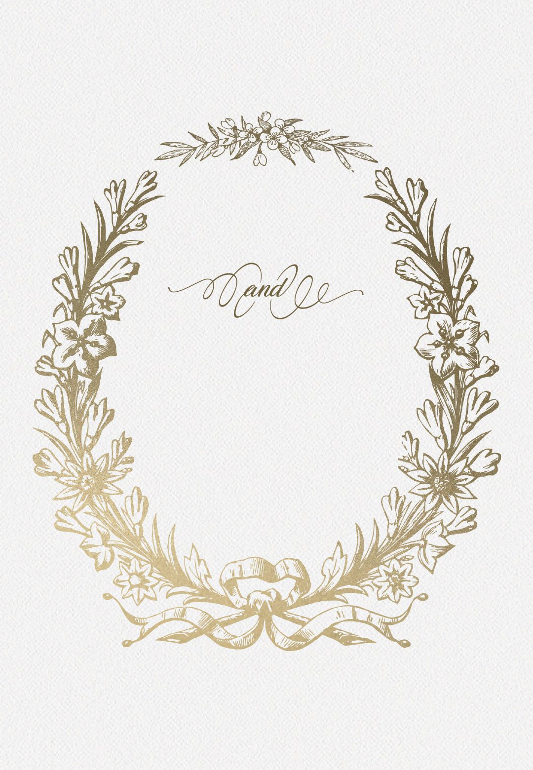 Golden Wreath Wedding Invitation Template Free Greetings intended for proportions 1080 X 1560