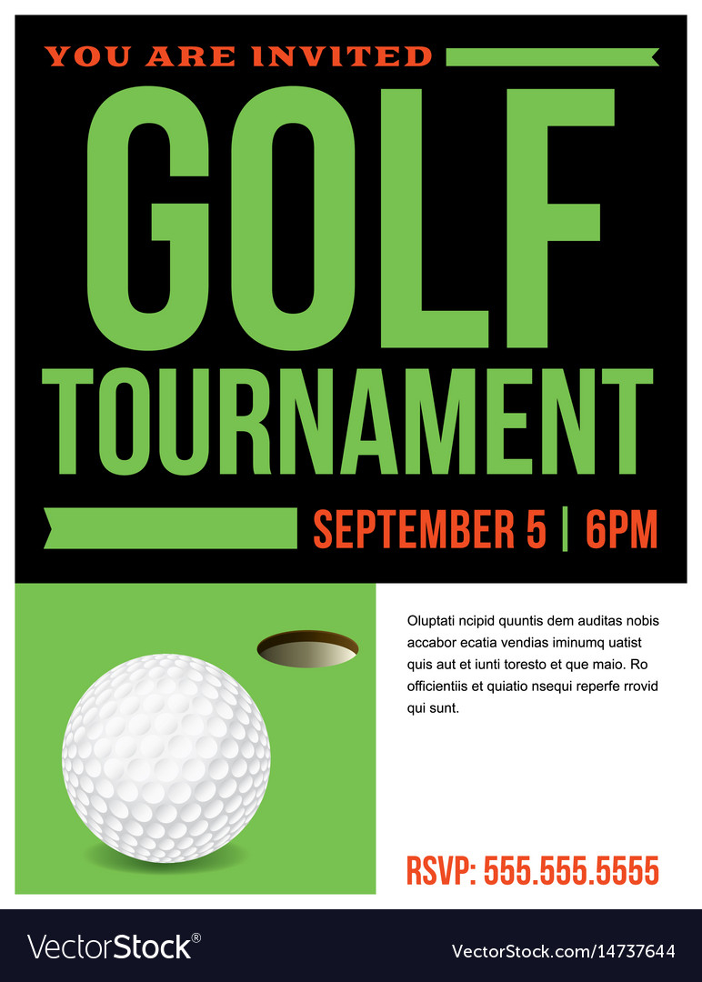 Golf Tournament Flyer Invitation Royalty Free Vector Image with regard to dimensions 772 X 1080