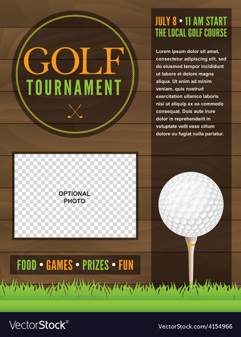 Golf Tournament Flyer Template Royalty Free Vector Image pertaining to dimensions 773 X 1080