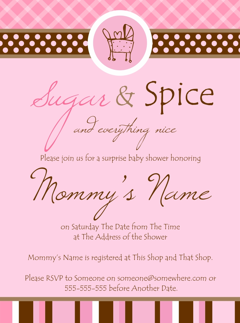 Good Sugar And Spice Ba Shower Invitations And Cheap Pink And regarding dimensions 780 X 1050