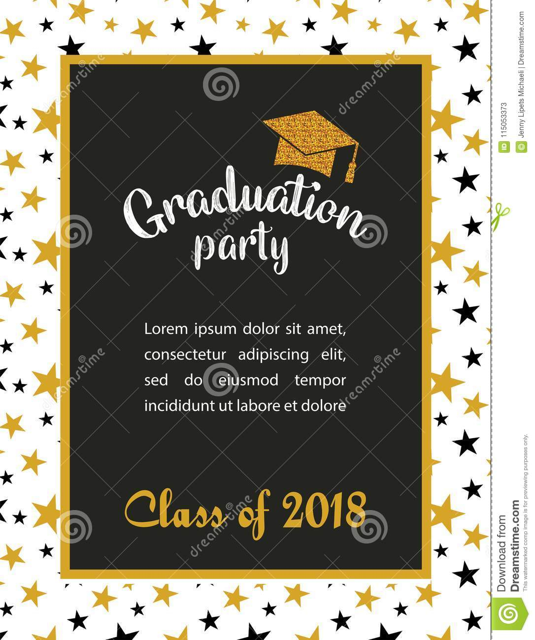 Graduation Class Of 2018 Greeting Card And Invitation Template with dimensions 1086 X 1300