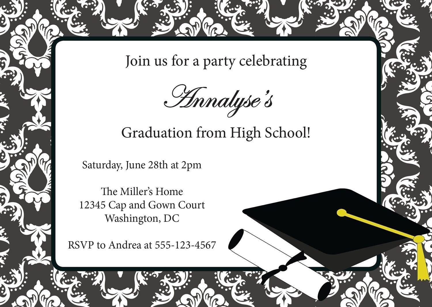 Graduation Invitations Templates Free Download Graduation Ideas intended for measurements 1500 X 1069