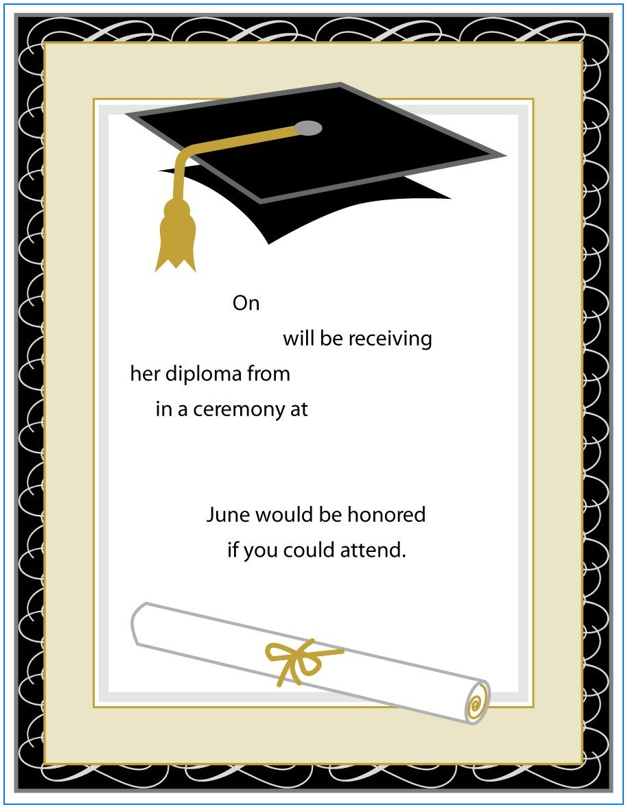 Graduation Party Invitation Template Free Template Resume pertaining to size 915 X 1180