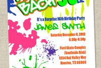 Graffiti Birthday Invitations Neon Party Invitation Retro 80s pertaining to sizing 850 X 1100