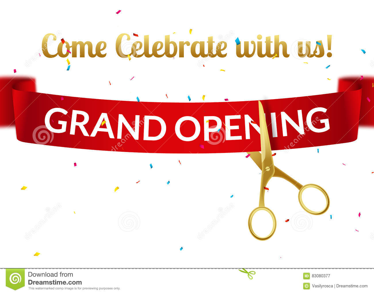 Grand Opening Design Template With Ribbon And Scissors Grand Open throughout size 1300 X 1023