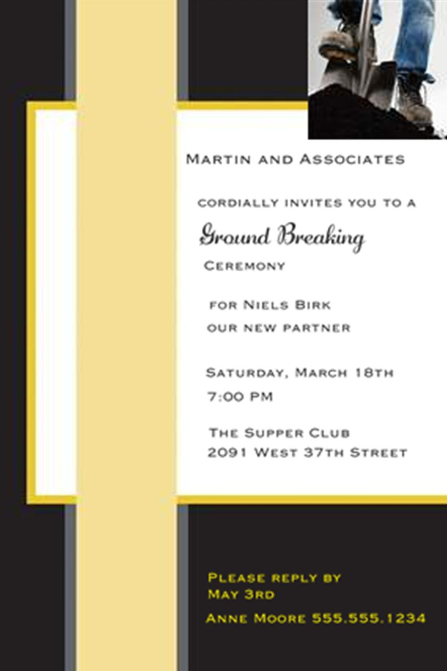 Grand Opening Invitations And Ground Breaking Invitations New within proportions 900 X 1350