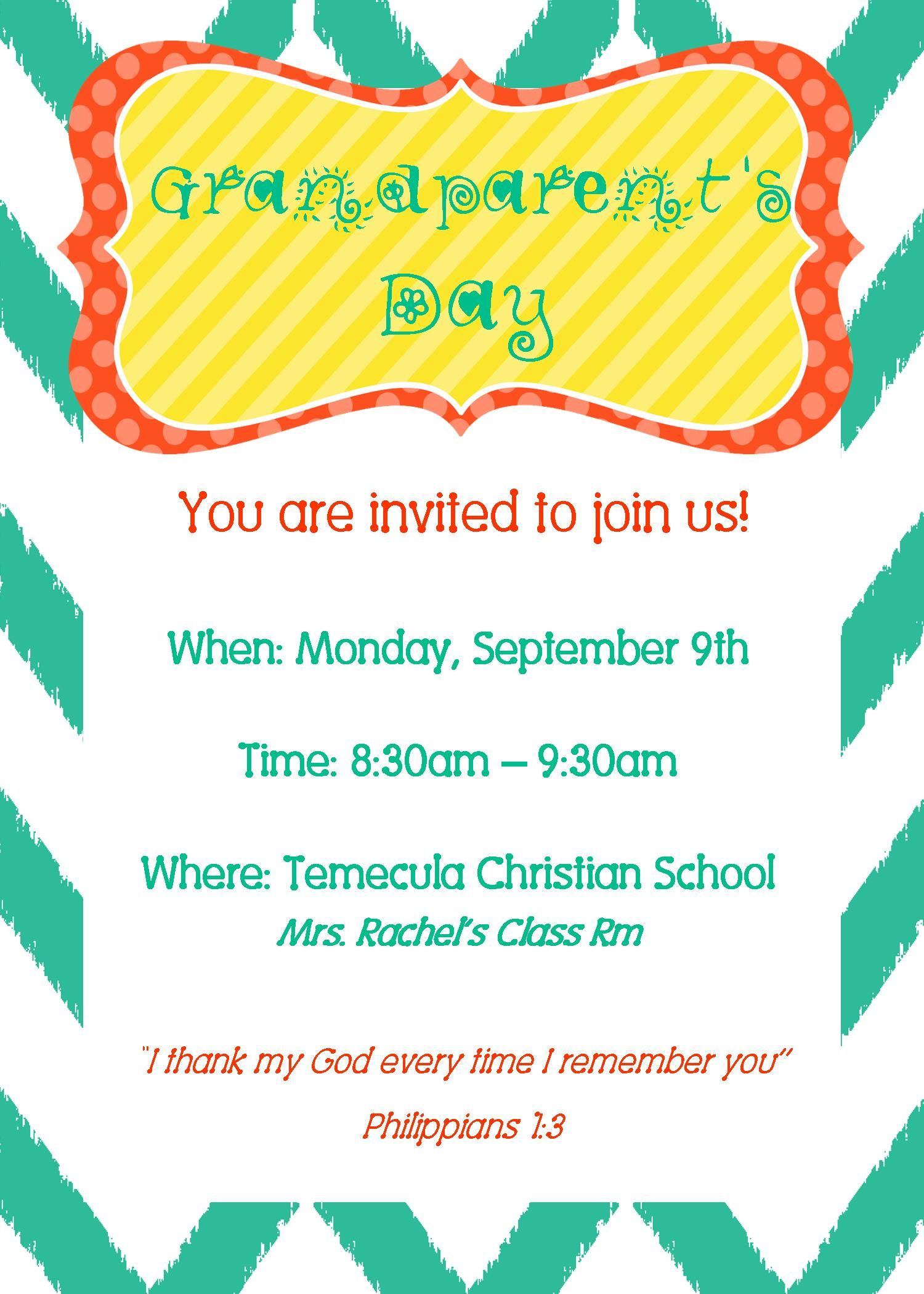 Grandparents Day Invite Party Time Grandparents Day Crafts pertaining to sizing 1500 X 2100