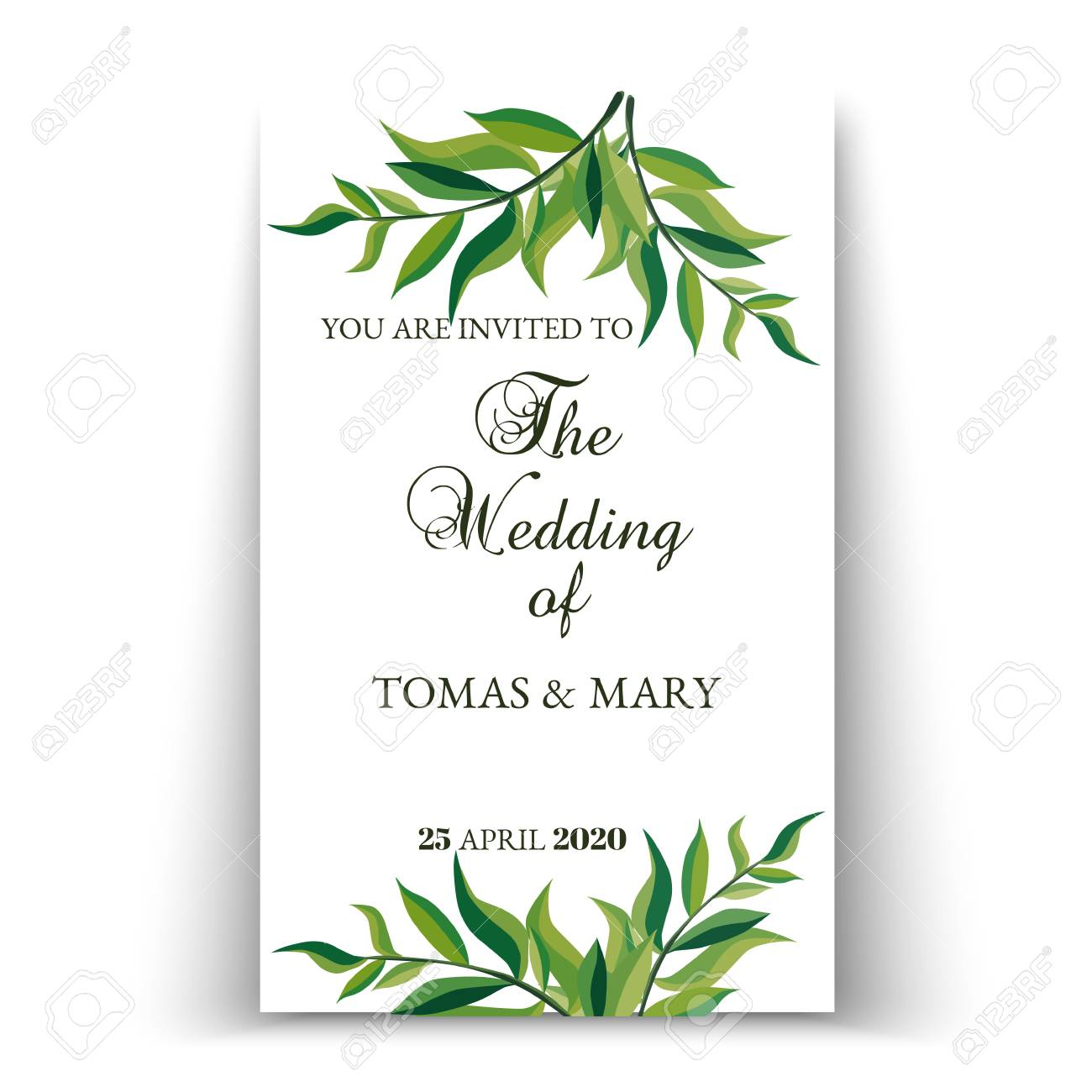 Greenery Wedding Invitation Template Printable Wedding Invites for dimensions 1300 X 1300