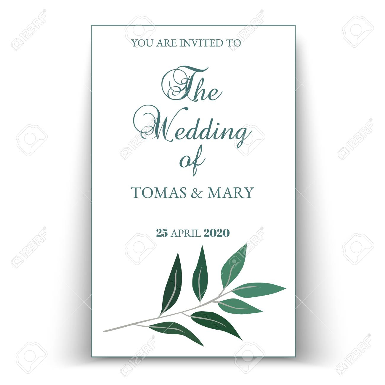 Greenery Wedding Invitation Template Printable Wedding Invites with proportions 1300 X 1300