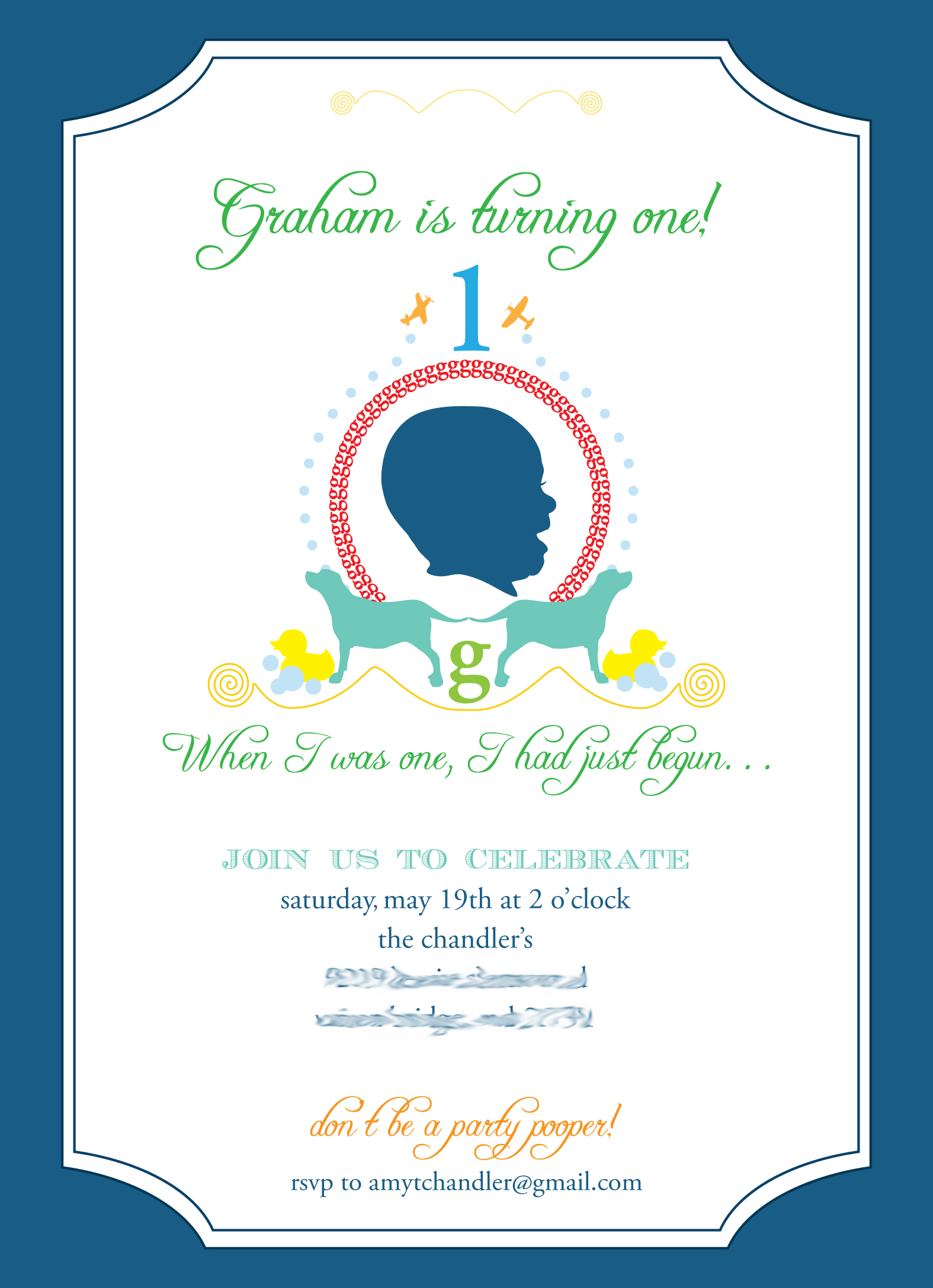 Gs Favorite Things First Birthday Party Invitation Amy Chandler throughout dimensions 1575 X 2175