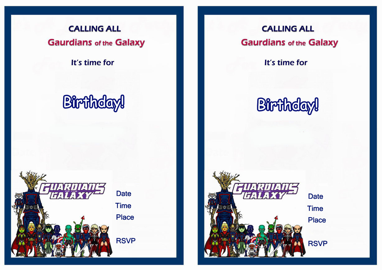 Guardians Of The Galaxy Birthday Invitations Birthday Printable intended for proportions 1228 X 868
