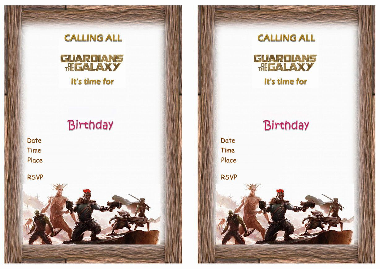 Guardians Of The Galaxy Free Printable Birthday Party Invitations for sizing 1228 X 868