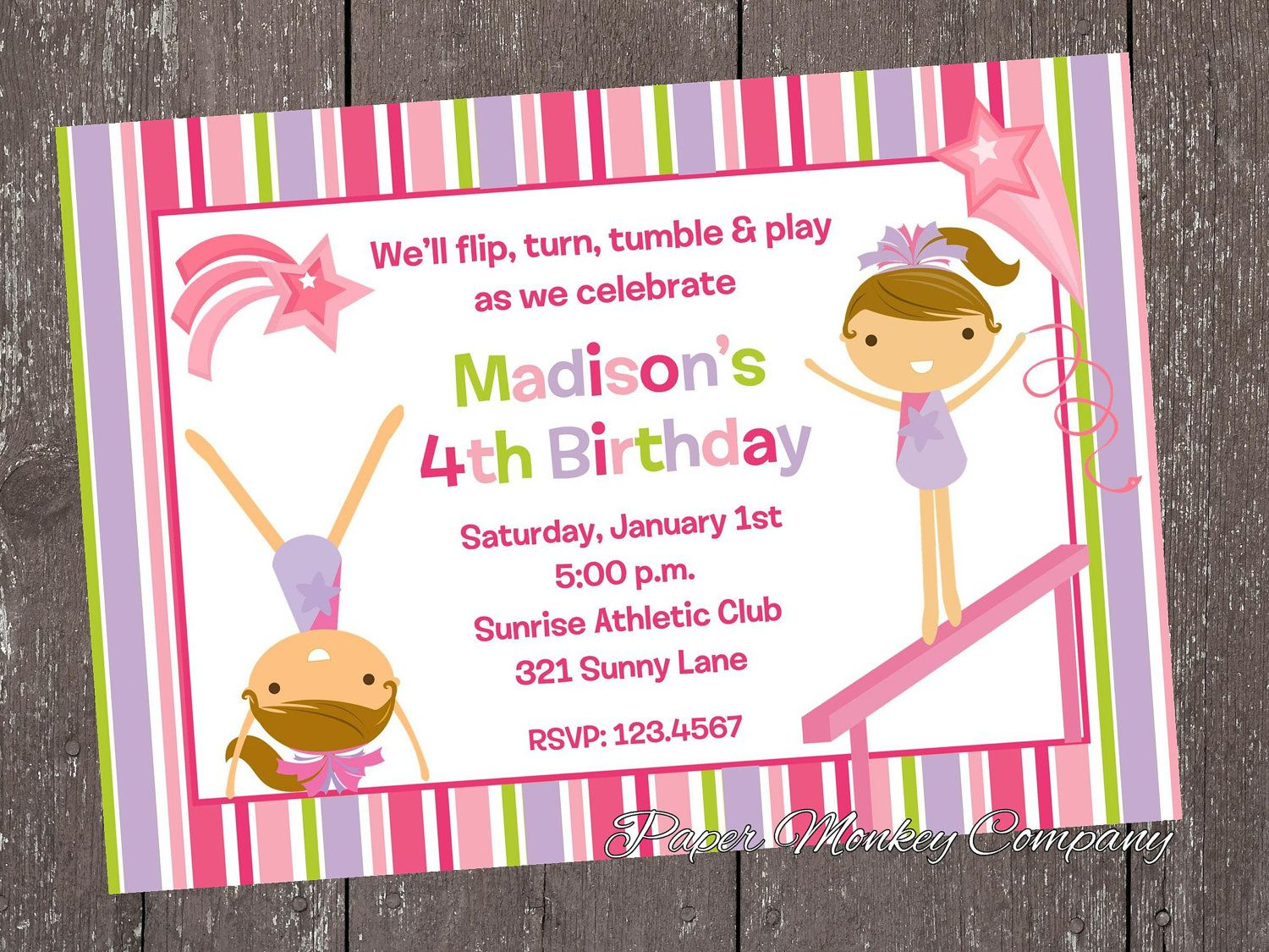 Gymnastic Birthday Invitations For Lynda Invitation Ideas Template with proportions 1500 X 1125
