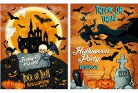 Halloween Holiday Party Poster Or Invitation Card Template Vector with size 1300 X 836