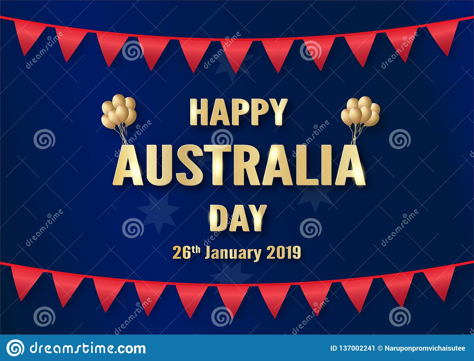 Happy Australia Day On 26 January Template Design For Poster inside proportions 1600 X 1220