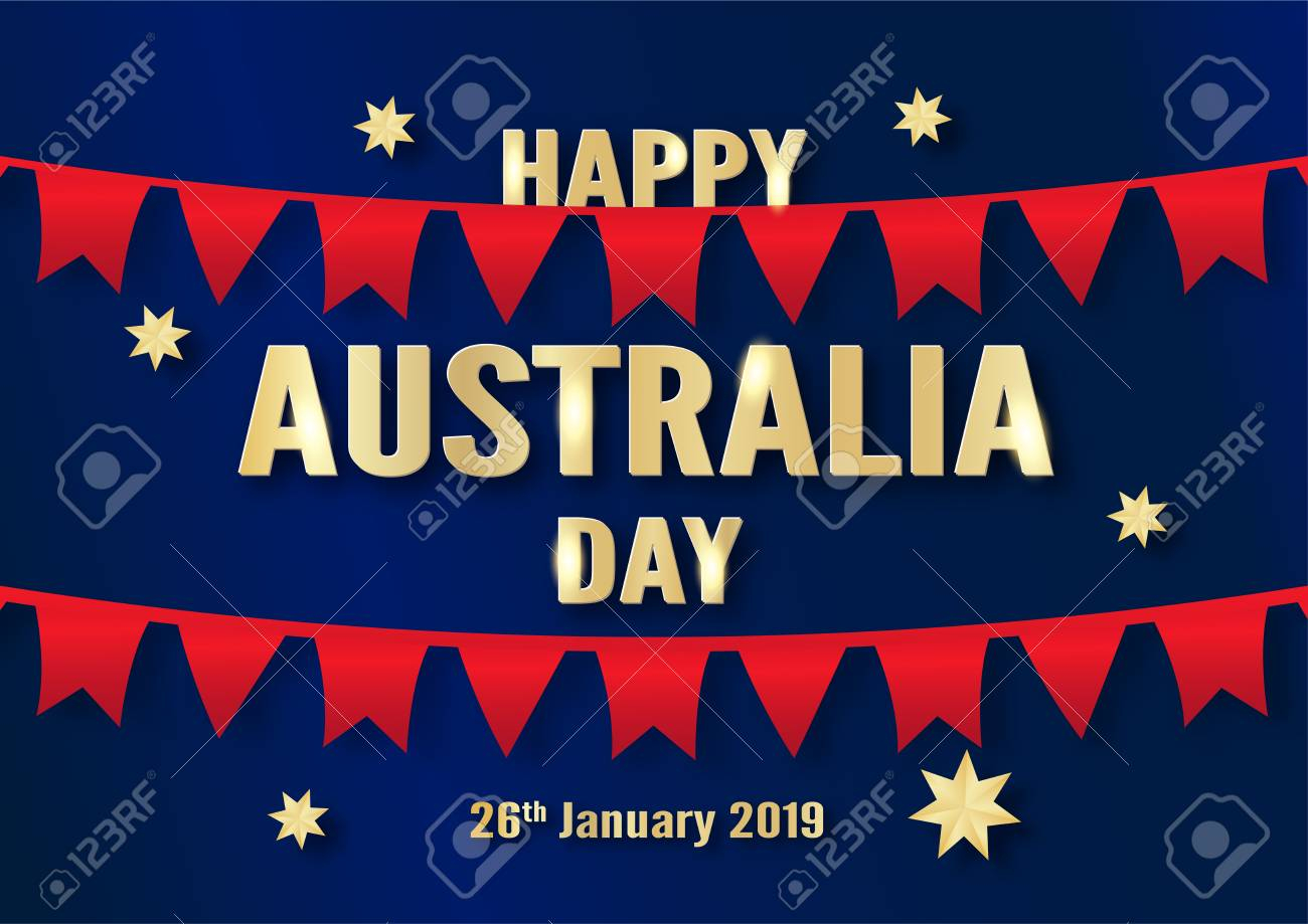 Happy Australia Day On 26 January Template Design For Poster regarding measurements 1300 X 919