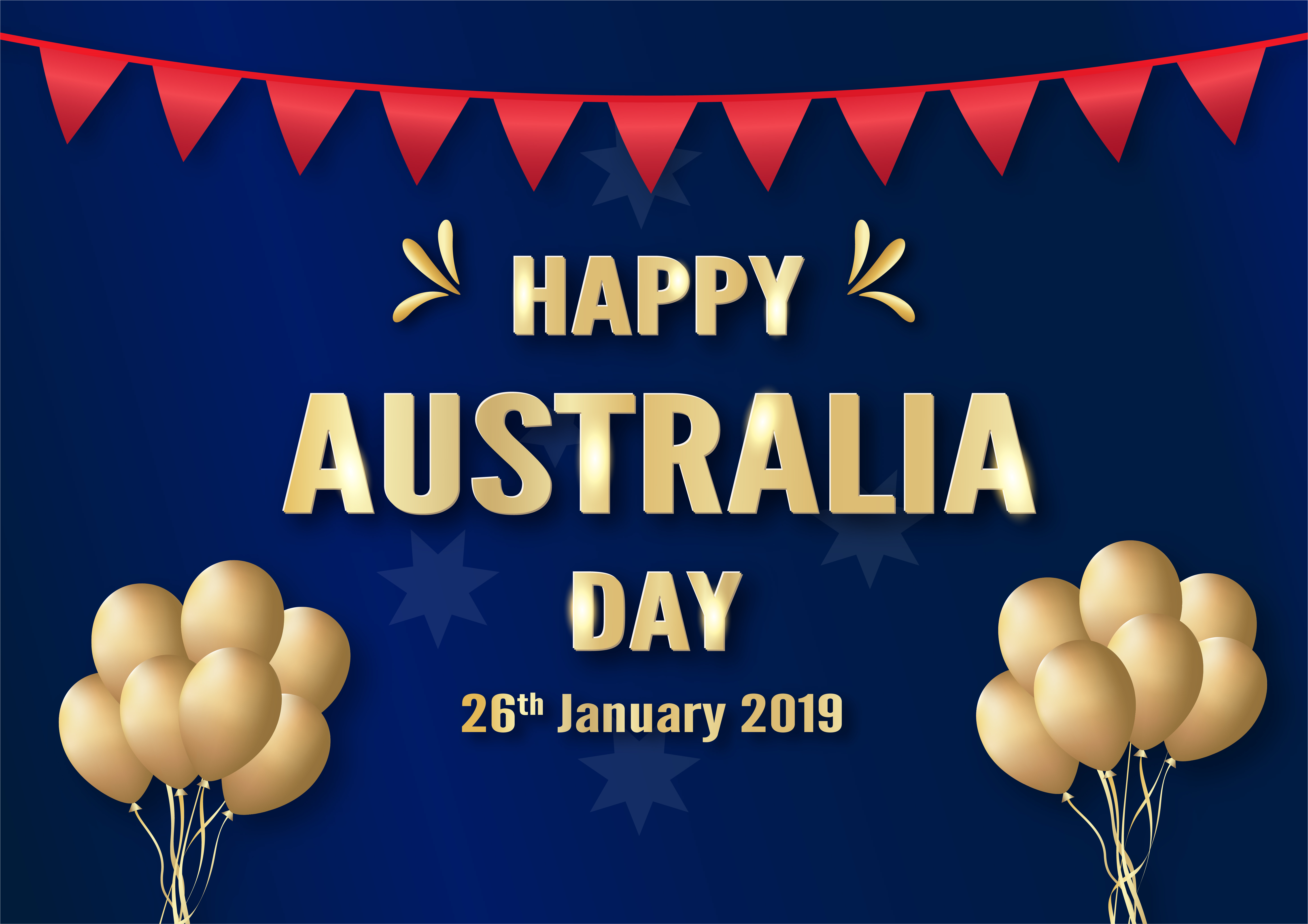 Happy Australia Day On 26 January Template Design For Poster within size 5848 X 4135