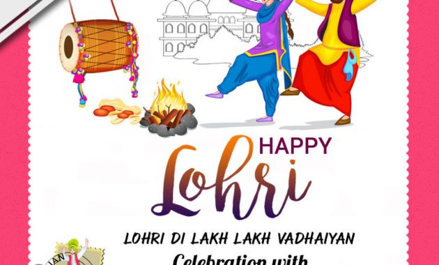 Happy Lohri Invitation Postcard Greetings Design Psd Template Indiater regarding measurements 990 X 990