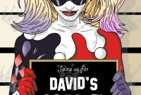 Harley Quinn Custom Digital Printable Birthday Party Invite Template throughout sizing 999 X 1500