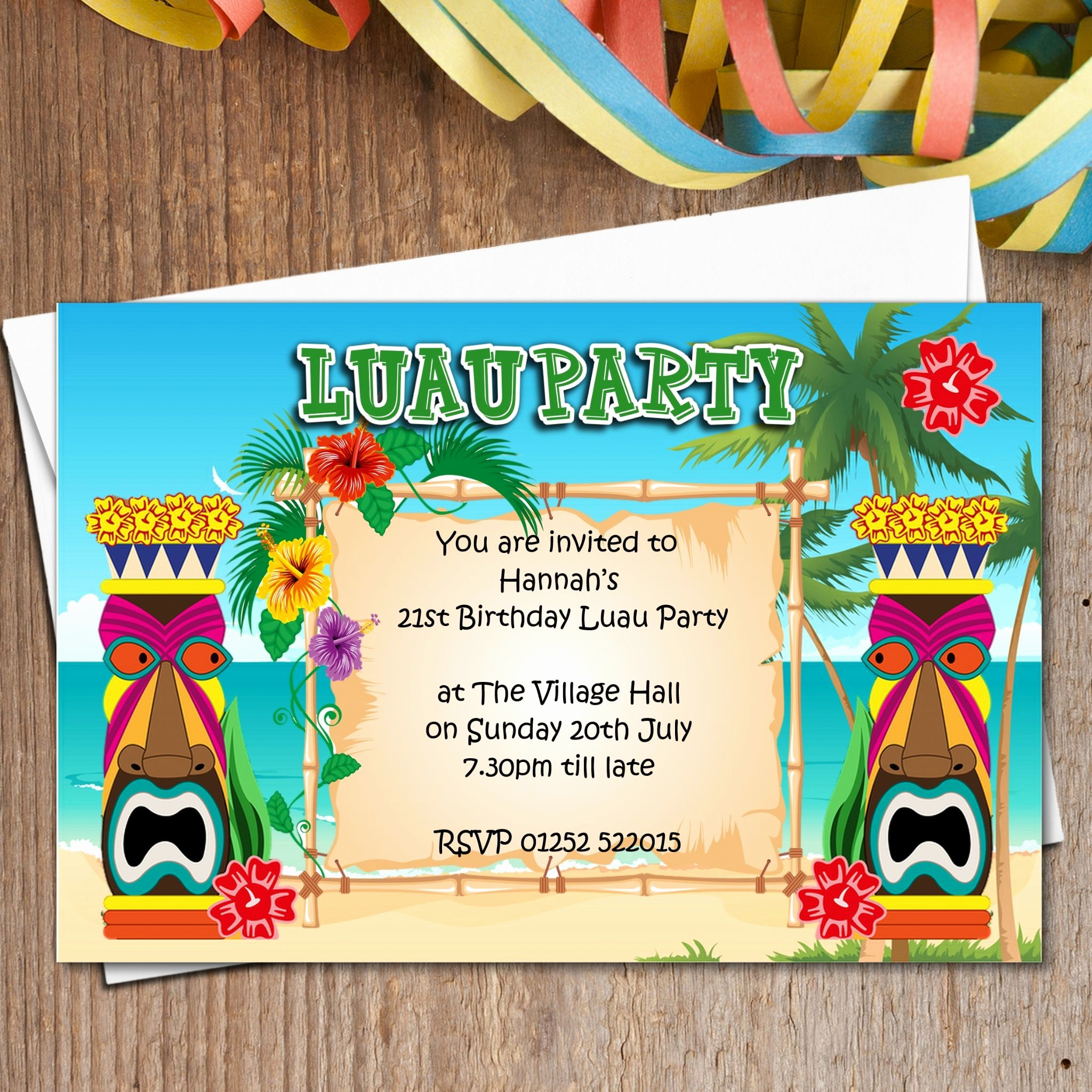 Hawaiian Themed Invitation Templates Free New 10 Personalised Luau in size 2048 X 2048