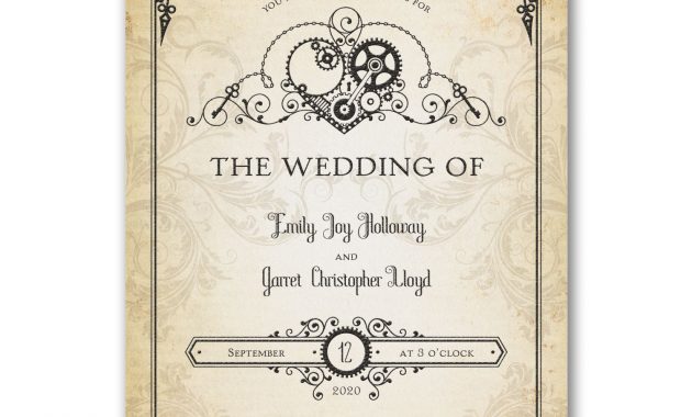 Heart Of Steampunk Invitation Wedding Invitations Wedding with dimensions 1500 X 1500