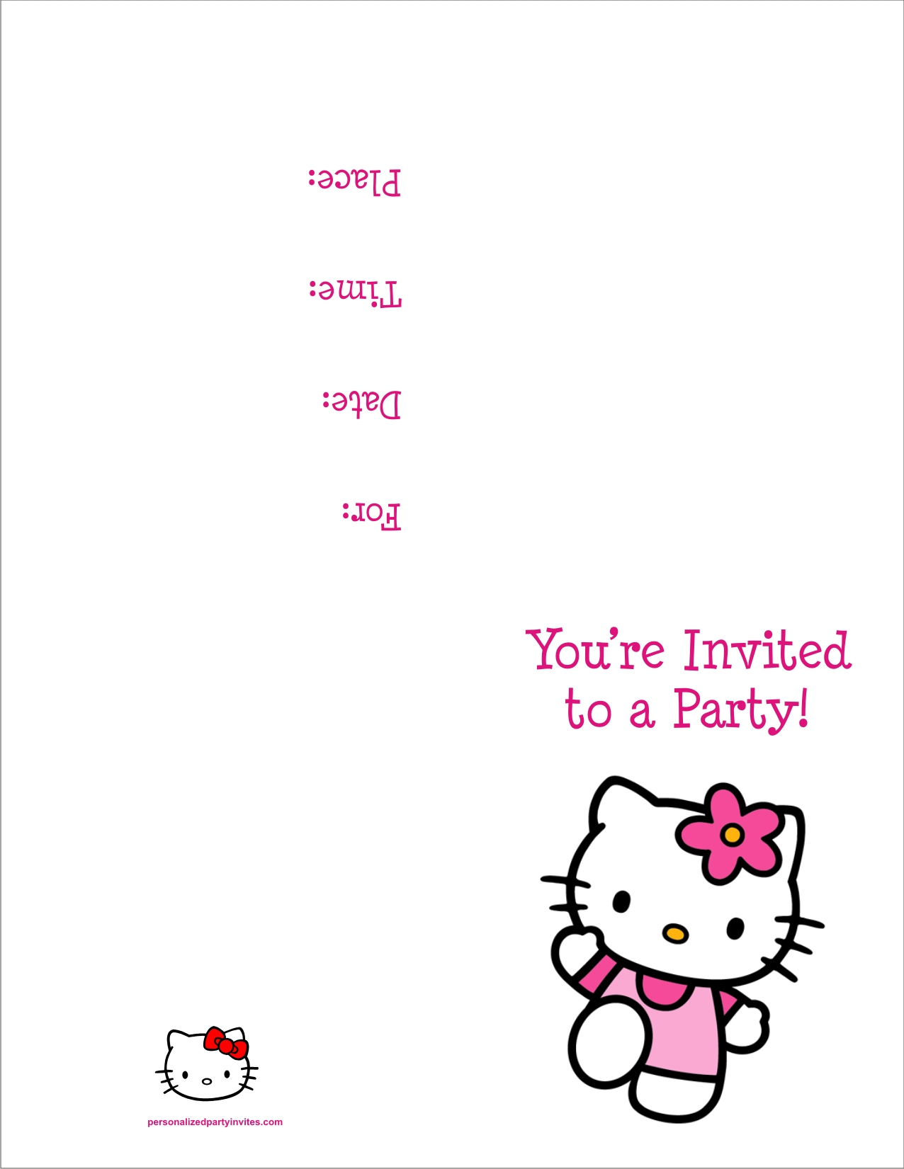 Hello Kitty Free Printable Birthday Party Invitation Personalized regarding measurements 1276 X 1651