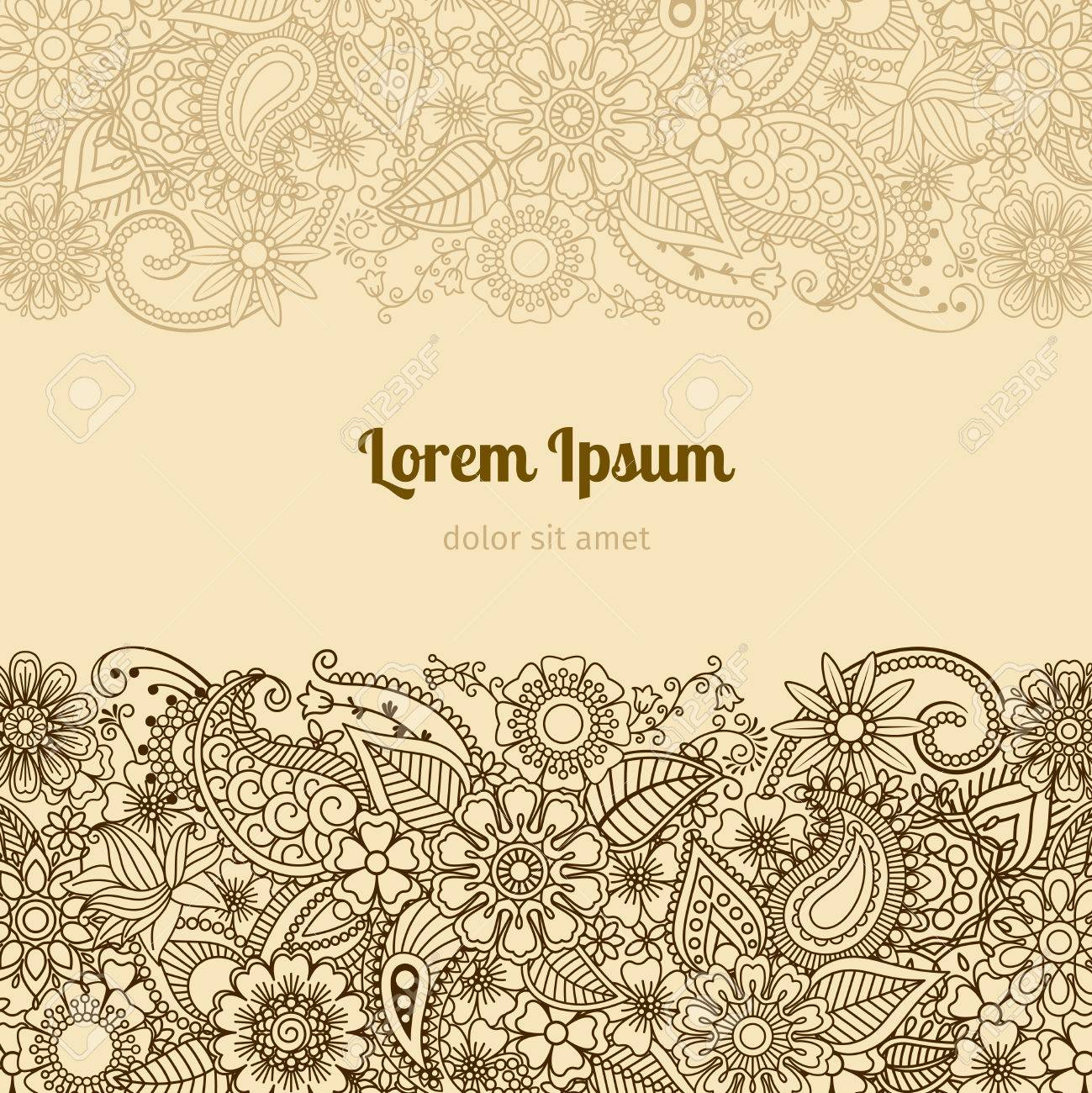 Henna Mehndi Card Template Mehndi Invitation Design Vector regarding measurements 1299 X 1300