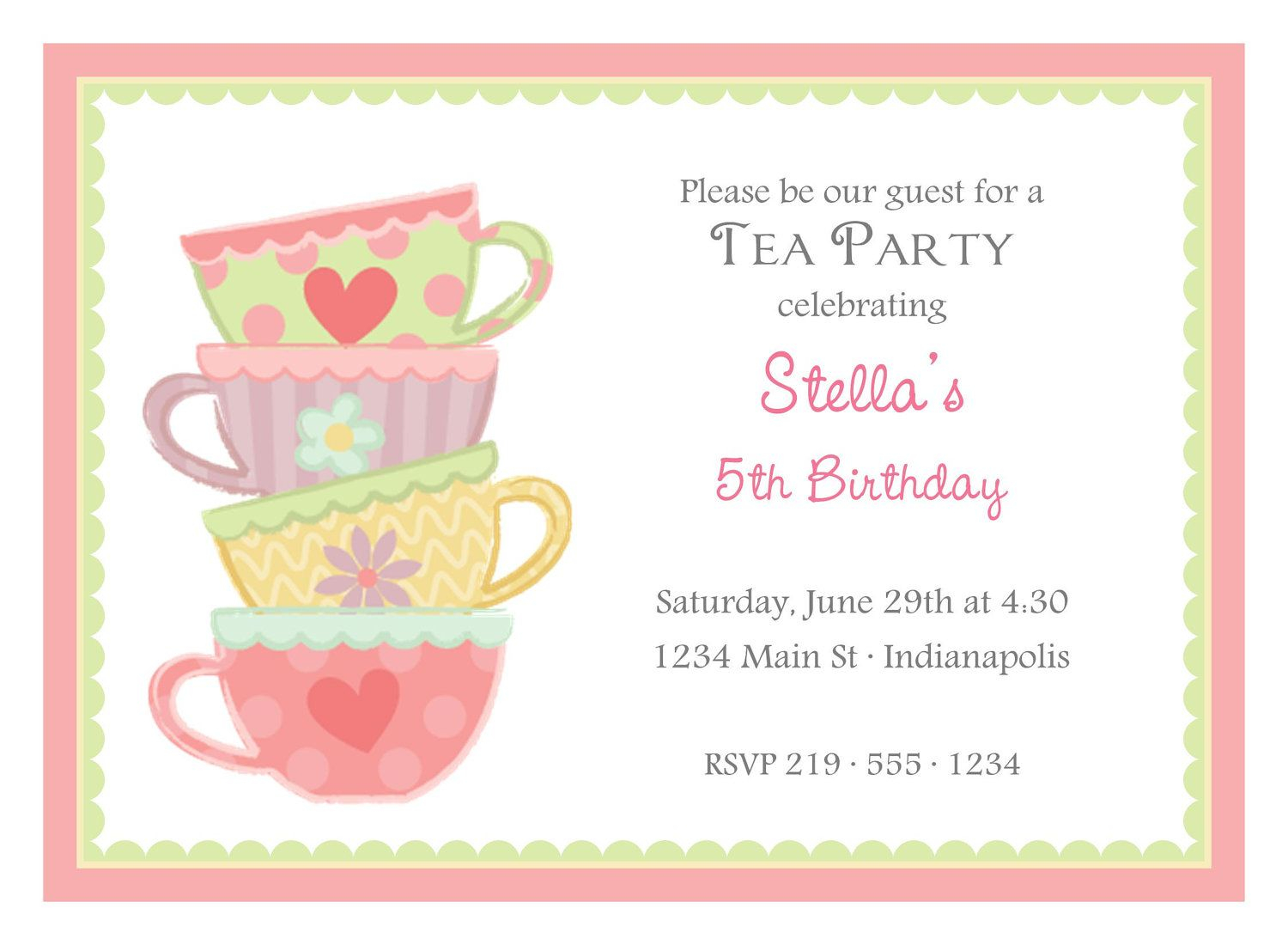 High Tea Party Invitation Wording Party Invitation Cakes And with regard to size 1500 X 1100