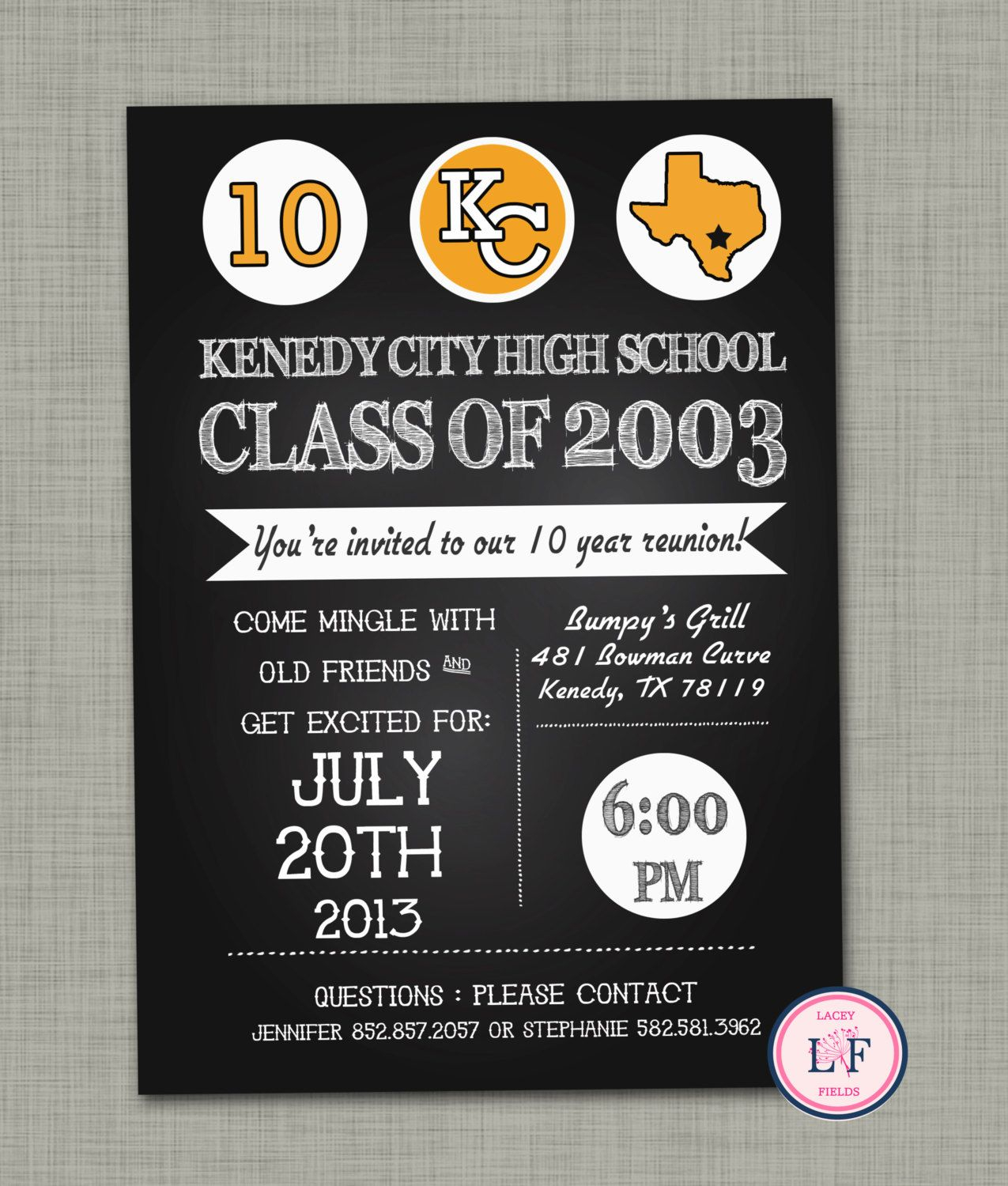 Highschoolreunioninvitationprintablefamilylaceyfields intended for sizing 1275 X 1500