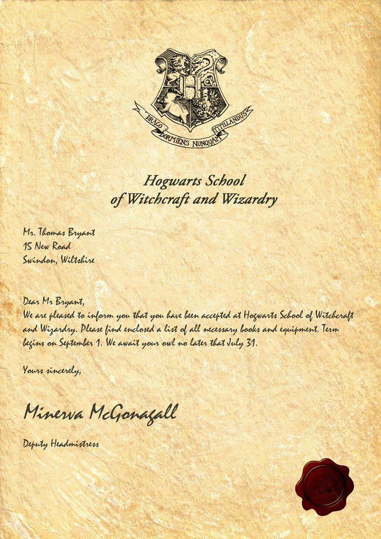 Hogwarts Acceptance Letter Legiondesign Harry Potter Party in size 752 X 1063